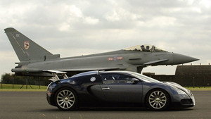 Bugatti Veyron vs. Typhoon Jet Fighter